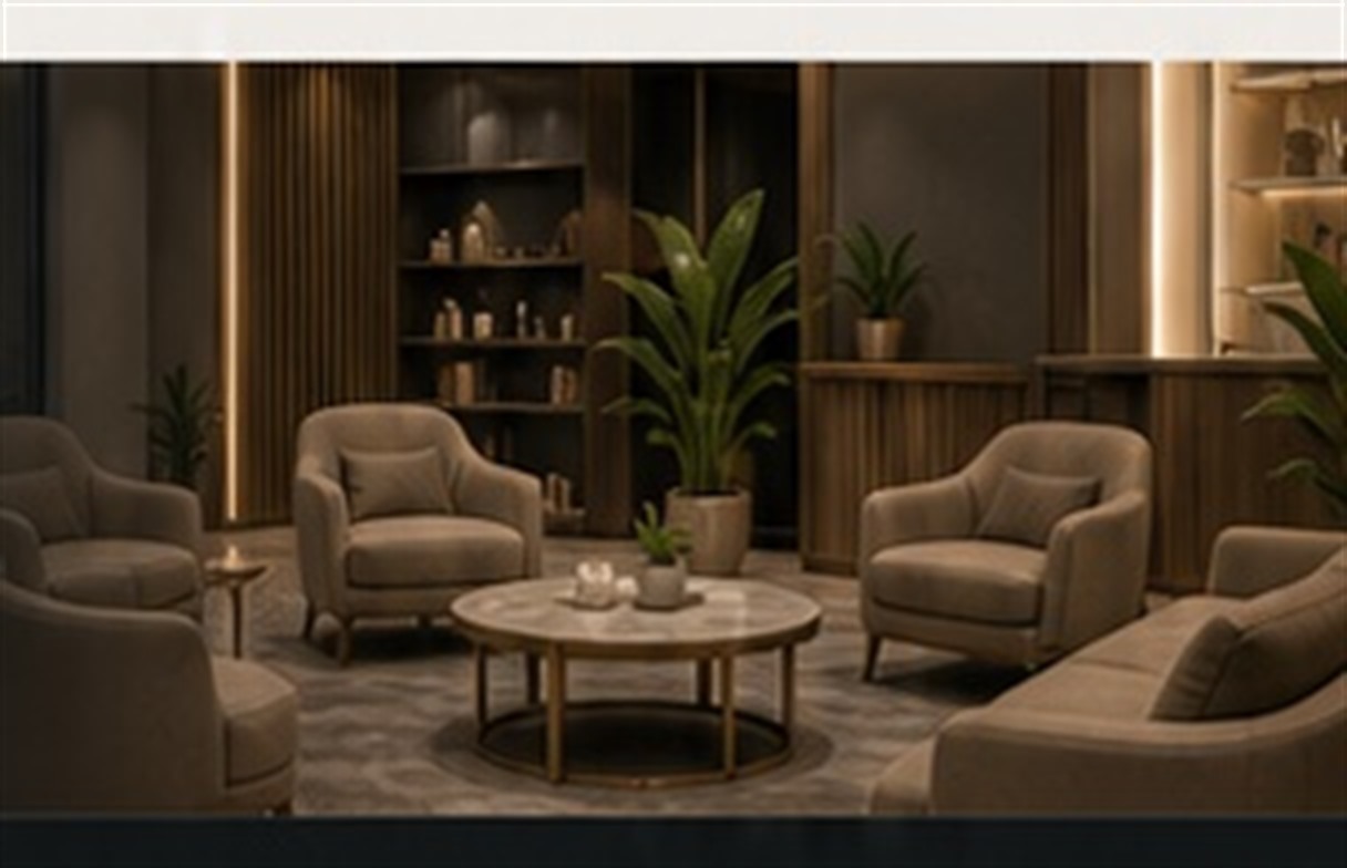 Premium clinic waiting lounge at Premier Hair Transplant