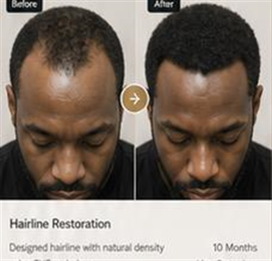 Illustrative hairline restoration direction